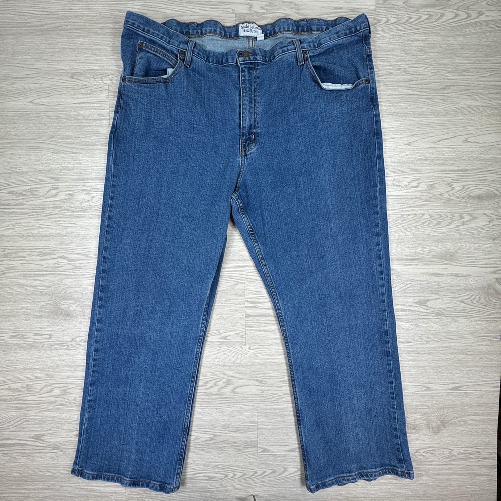 Saddlebred Mens Jeans Relaxed Fit Blue 44x30 Big and Tall Stretch Denim